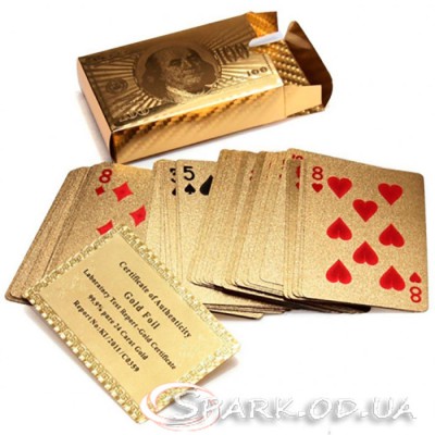 Пластиковые игральные карты Доллар №11-4 Gold