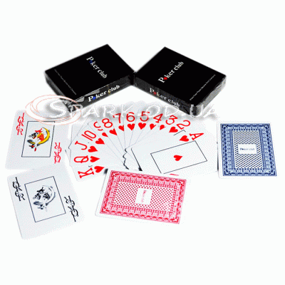 Пластиковые игральные карты "Poker Club" 25395-3 Синяя