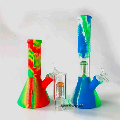 Модульний силіконовий бонг/скло з перколятором 26см. 388S