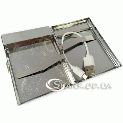 Портсигар металлический на 20c. с USB зажигалкой Pioneer № 574