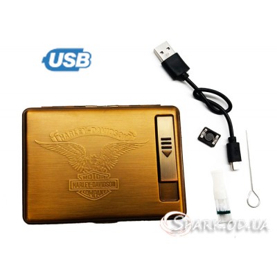 Портсигар с USB зажигалкой №YR4-16