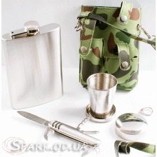 Фляжка-сумка(камуфляж)+нож+стакан №PT-9-2