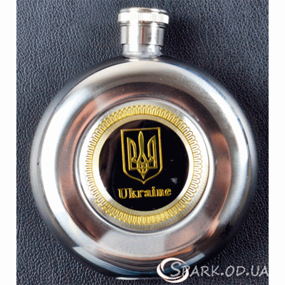 Фляжка металлическая круглая/Украина № 5OZ-A1