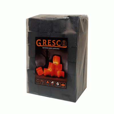 Уголь ореховый Grecko 1кг. 72 кубика (крупный)