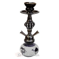 Кальян маленький на дві трубки, 30 см № N-014-2 Чорний