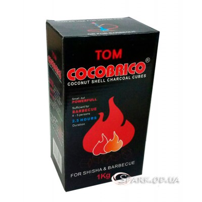 Уголь кокосовый COCOBRICO 1кг. 72 кубика (крупный)