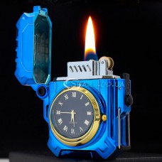 Подарочная бензиновая зажигалка/часы AN-717