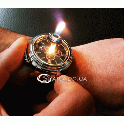 Зажигалка часы на руку № 1048F14 с подсветкой