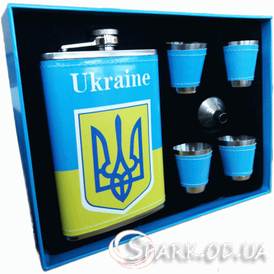 Набор с флягой 9oz "Украина" № LXR-12